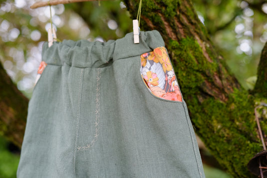 Autumn Bloom Linen-Cotton Toddler Trousers