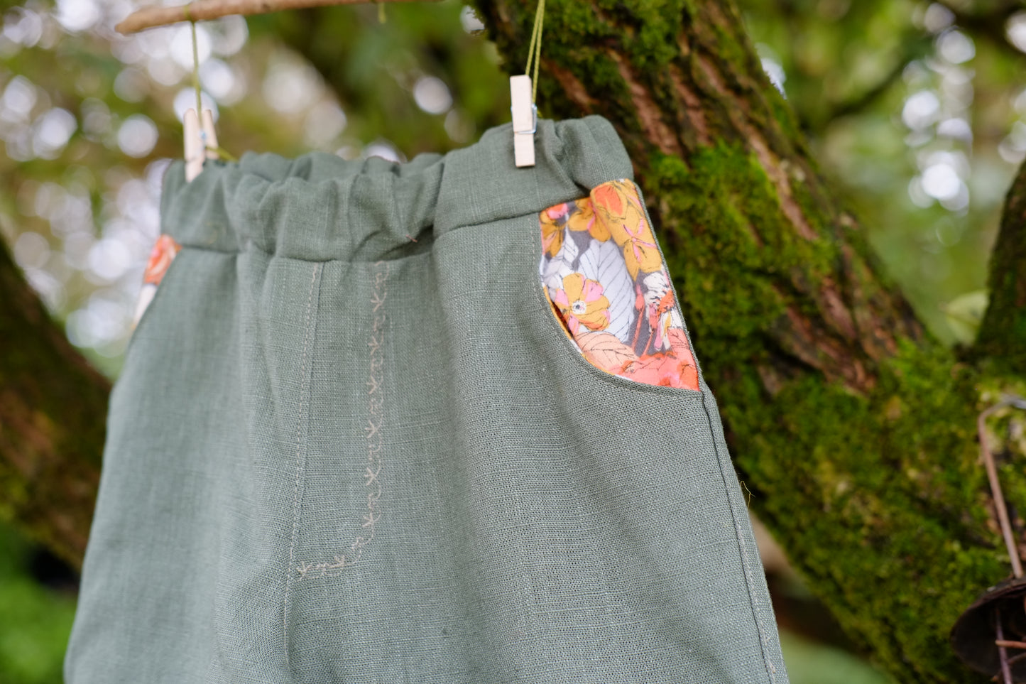 Autumn Bloom Linen-Cotton Toddler Trousers